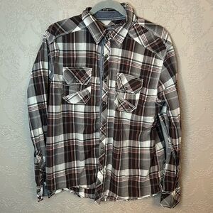 BKE Relaxed fit button down plaid shirt M great condition